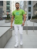 Pánske tričko s klasickou limetkovo zelenou potlačou FashionStreet NX5020R
