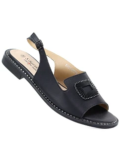 Dámské černé kožené sandály S.Barski model 22117598