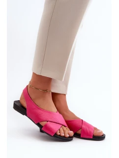 Zazoo 40407 Sandały Skórzane Damskie Fuksja
