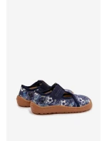 Dětské pantofle na suchý zip Barefoot míčky Froddo Cannvas G1700439-5 Modré