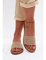 Dámské ploché béžové pantofle Fendi