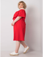 Červené plus size šaty so španielskym výstrihom
