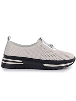 Dámské kožené boty LR61-7092 béžové - S.Barski