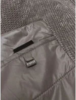 Dámska bunda kávovej farby z rôznych materiálov Vaston na prechodné obdobie (F-23301#)