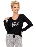 Dámske dlhé čierne pyžamo Pantera - Donna