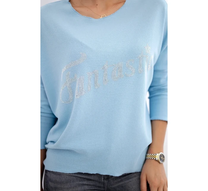 Blúzka s nápisom Fantastic blue