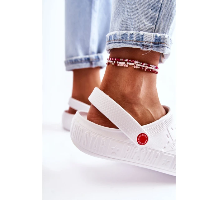 Damskie Lekkie Klapki Chodaki Big Star II275003 Białe