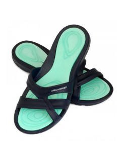 AQUA SPEED Plavecká obuv do bazéna Panama Navy Blue/Turquoise Pattern 10