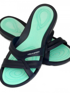 AQUA SPEED Plavecká obuv do bazéna Panama Navy Blue/Turquoise Pattern 10
