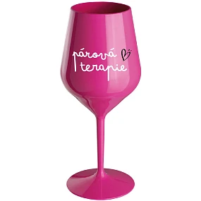 model 22168024 TERAPIE růžová nerozbitná sklenice na víno 470 ml - Giftela