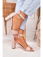 Sandały Damskie Na Słupku Pudrowy Róż Lexi Sandały Damskie Na Słupku Pudrowy Róż Lexi