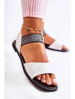 Klasyczne Skórzane Sandały Z Ćwiekami Srebrne Shelly Klasyczne Skórzane Sandały Z Ćwiekami Srebrne Shelly