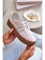 Zazoo N1068S4 Damskie Zamszowe Sneakersy Na Platformie Fioletowe