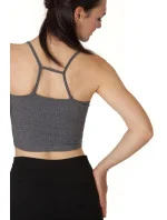 Dámsky krátky top BECROP sivý - Goldbee