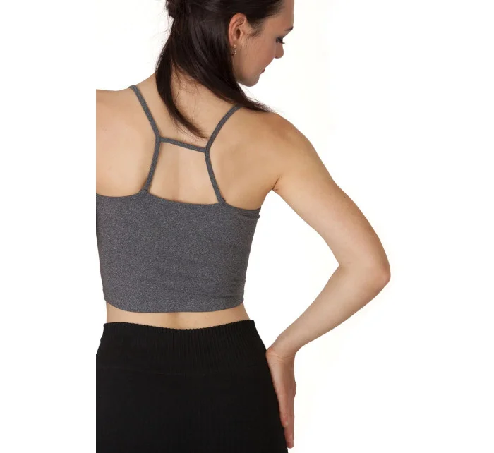 Dámsky krátky top BECROP sivý - Goldbee