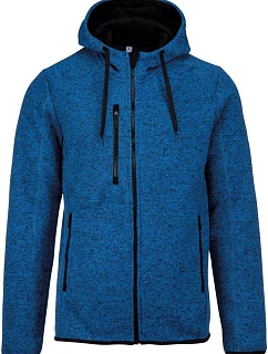 PA 365 Pánská pletená fleecová bunda s kapucí model 22423413 light royal blue melange - Kariban ProAct
