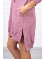 Šaty s kapucí a delšími zády tmavě růžové Šaty s kapucí a delšími zády tmavě růžové