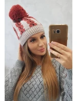 Dámská čepice s bambulí Rozalia model 18751651 - K-Fashion Dámská čepice s bambulí Rozalia model 18751651 - K-Fashion