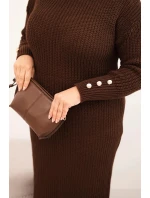 Dámske Plus veľkosť sveter sukne s mohérom Chocolate