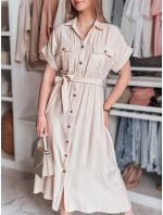 SUNNI LOVE béžové ľanové maxi šaty FashionStreet EY2607