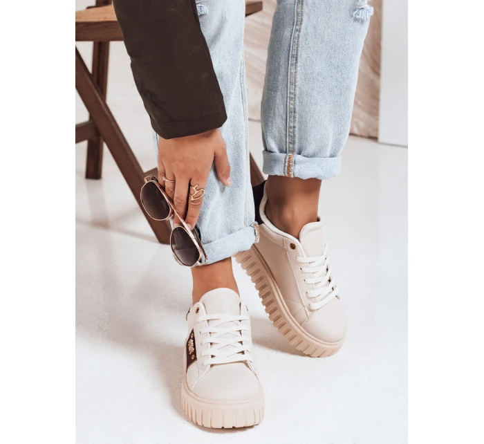 Dámské tenisky na platformě béžové Dstreet model 21992125 - FashionStreet Dámské tenisky na platformě béžové Dstreet model 21992125 - FashionStreet