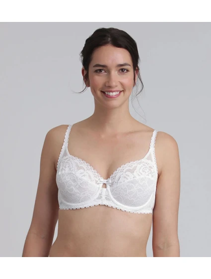 Dámská krajková podprsenka s kosticí PLAYTEX UNDERWIRE BALCONETTE BRA - DIM - bílá