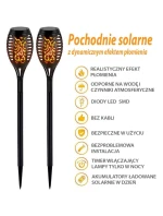 TANČIACE PLAMEŇE SOLÁRNA LAMPA 12 LED SMD 7x7x50CM