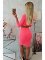 Souprava halenky a sukně růžová neonová Souprava halenky a sukně růžová neonová