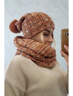 Dámsky fleecový set 4 Seasons K263 camel+red