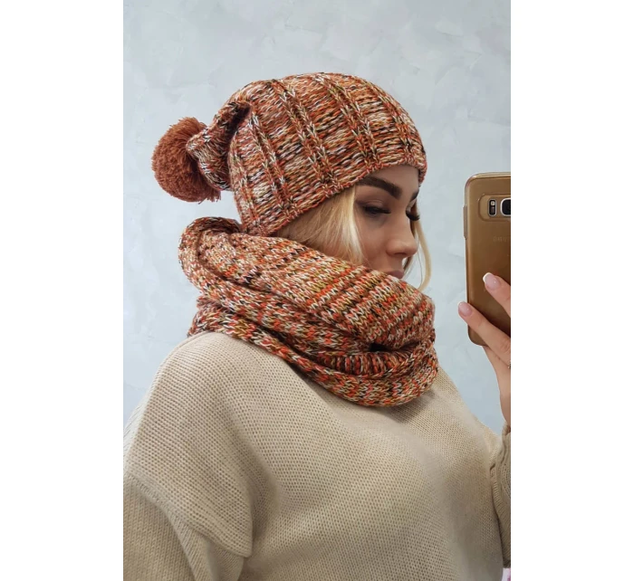 Dámsky fleecový set 4 Seasons K263 camel+red