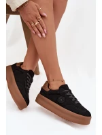 Sneakersy Damskie Na Platformie Big Star SS274761 Czarne