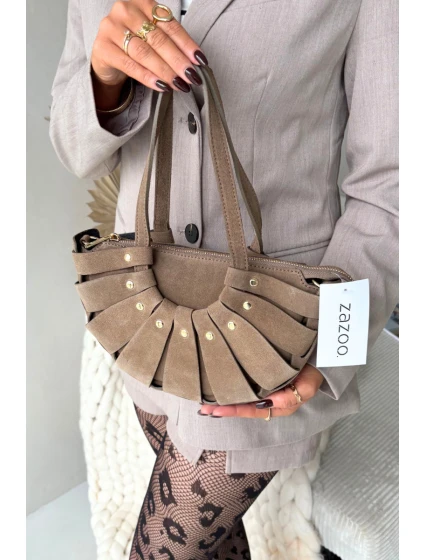 Kabelka z přírodního semiše béžová Marivane