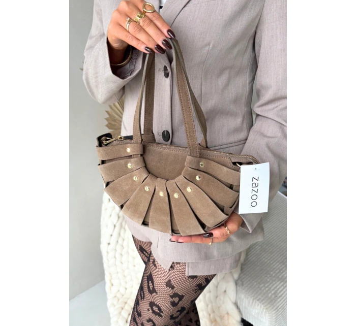 Kabelka z přírodního semiše béžová Marivane