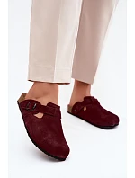 Kožené semišové model 22125817 s přezkou 1905 tmavě fialové - Zazoo