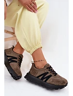 Dámské kožené semišové tenisky na platformě Vinceza 41520 tmavě zelené