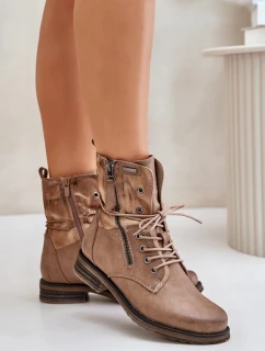 Dámske členkové topánky Workery Dark Beige Perfecto