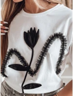 Dámské tričko oversize s 3D efektem bílé Dstreet model 21983068 - FashionStreet