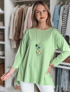 Dámská máslová halenka oversize s přívěskem COMFILA světle zelená Dstreet RY2792