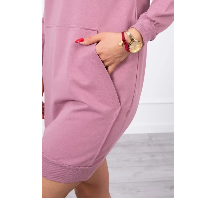 Šaty s kapucí tmavě růžové Šaty s kapucí tmavě růžové