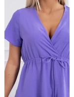 Šaty s obálkovým výstrihom fialové Šaty s obálkovým výstrihom fialové