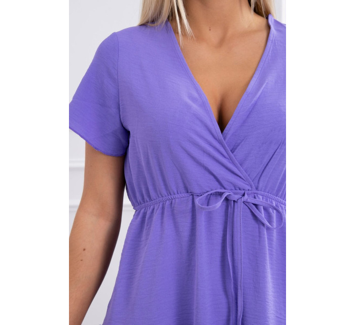 Šaty s obálkovým výstrihom fialové