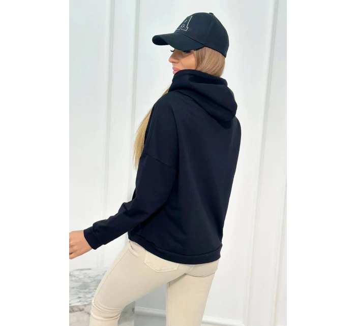 Mikina s nápisom Voyage čierny