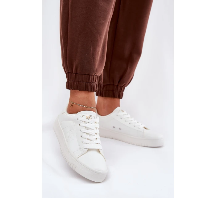 Nízké Dámské Tenisky Z Eko Kůže Big Star model 21686486 Bílé - Big Star Shoes Nízké Dámské Tenisky Z Eko Kůže Big Star model 21686486 Bílé - Big Star Shoes