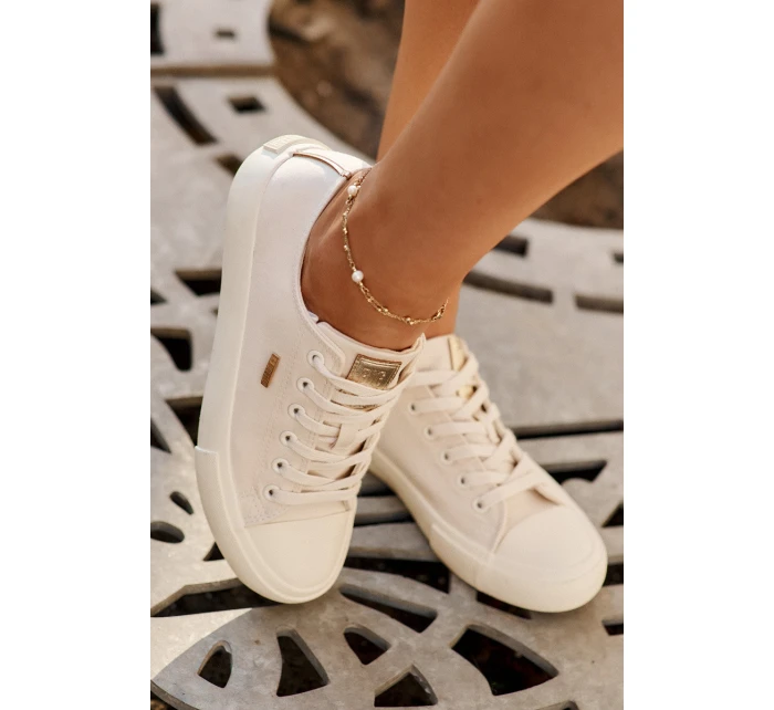 Materiałowe Trampki Damskie Big Star RR274768 Beżowe