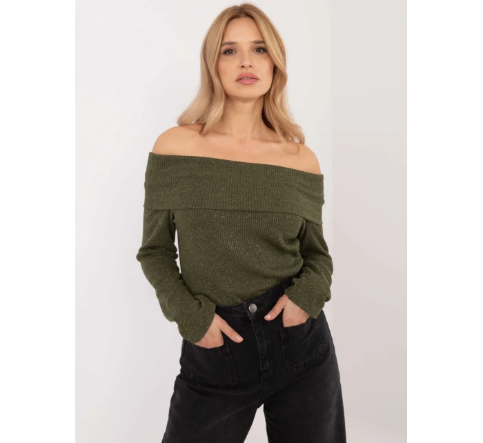 Sweter DHJ SW model 20609055 khaki - FPrice Sweter DHJ SW model 20609055 khaki - FPrice