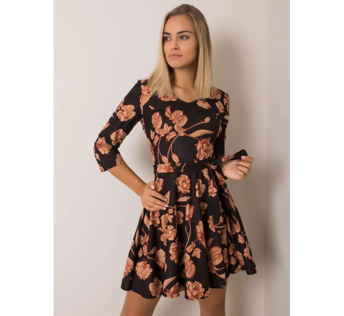 Šaty LK SK 508307 3.75P čierna a béžová