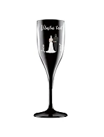 Personalizovaná nerozbitná pohár na prosecco so svadobným párom
