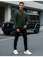 Pánska prešívaná bunda bomber zelená TX2211A