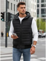 Pánska čierna vesta FashionStreet TX4235 Pánska čierna vesta FashionStreet TX4235