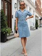 Dámske džínsové šaty s krátkymi rukávmi, modré, FashionStreet EY2687